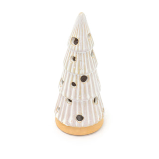 White Ceramic LED Christmas Tree | Light Up Mini Christmas Tree Ornament -13cm