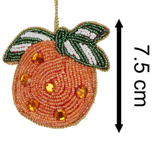 Orange Beaded Christmas Tree Bauble | Colourful Fruit-shaped Tree Ornaments