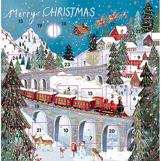 Christmas Delivery Advent Calendar Greetings Card, 24 Door Train Advent
