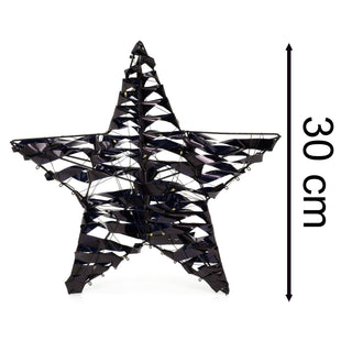 Black 3D Christmas Star Light | 40 LED Window Star Light Decoration - 30cm