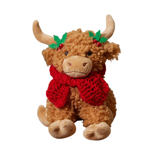 Bonnie the Highland Cow Doorstop | Christmas Fabric Animal Door Stop - 22cm