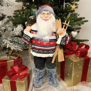 Large Nordic Santa Claus Figurine | Standing Father Christmas Ornament - 60cm