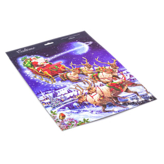 Christmas Advent Calendar Santa's Sleigh Team | Father Christmas Advent Calendar Traditional Advent Calendar | Picture Advent Calendar Paper Advent Calendar