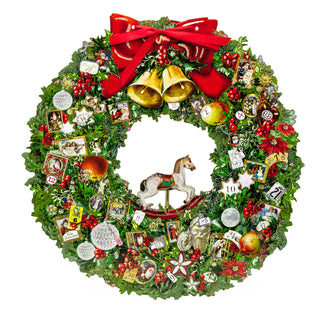 Deluxe Traditional Card Advent Calendar Large - Christmas Wreath