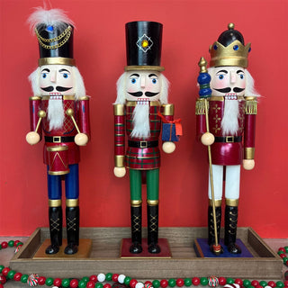 Traditional Christmas Nutcracker Soldier Wooden Figure with Moveable Parts 38cm