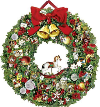 Deluxe Traditional Card Advent Calendar Large - Christmas Wreath