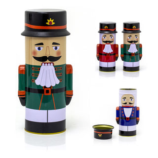 Christmas Nutcracker Storage Tin | 3D Nutcracker Soldier-Shaped Biscuit Tin