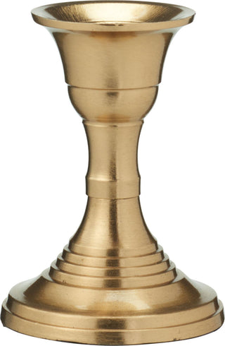 Brass Metal Candlestick | Brass Effect Short Candle Holder Stand - 8cm