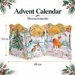 Woodland Winter Solstice Trifold Christmas Advent Calendar, 22.5cm 24 Door