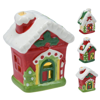 Ceramic LED Christmas House | Light Up House Christmas Village Ornament - 11cm