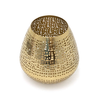 Matt Gold Tealight Candle Holder | Antique Style Metal Candle Lantern - 15cm