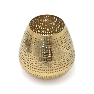 Matt Gold Tealight Candle Holder | Antique Style Metal Candle Lantern - 15cm