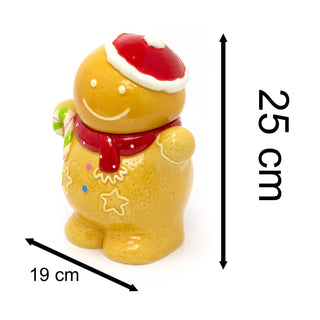 Christmas Gingerbread Storage Jar Ceramic Gingerbread Cookie Jar Biscuit Barrel - Boy