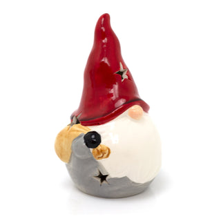 Ceramic Nordic Santa Gonk Ornament | Scandi Christmas Gnome Gonk Figurine - 16cm