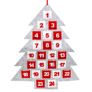 Grey Felt Christmas Tree Advent Calendar | Fill Your Own Advent Calendar - 62cm