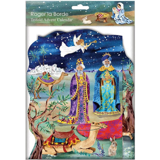 Nativity Advent Calendar, 22.5cm Freestanding Christmas Story Trifold Calendar