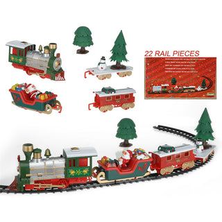 22 Piece Christmas Train Set, Santa Sleigh Railway with 283 cm Track