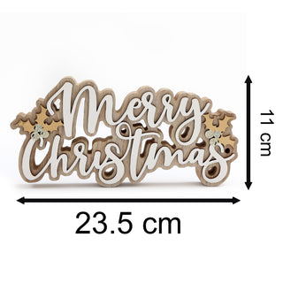 Merry Christmas Wooden Word Block | Festive Freestanding Wooden Letter Sign 22cm