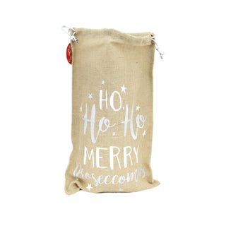 Hessian Santa Father Christmas Present Gift Sack Bag ~ More Prosecco