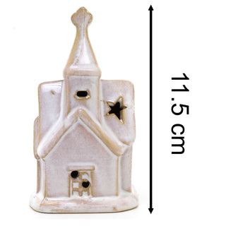 Ceramic LED Church | Light-Up Christmas Chapel Ornament Festive Decoration 12cm