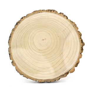 31cm Wooden Tree Trunk Rustic Cake Stand | Large Wedding Birthday Cake Round Display Board | Serving Platter Table Centerpiece