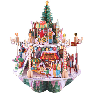 3D Winter Market Christmas Advent Calendar Pop-Up Pirouette Countdown Calendar