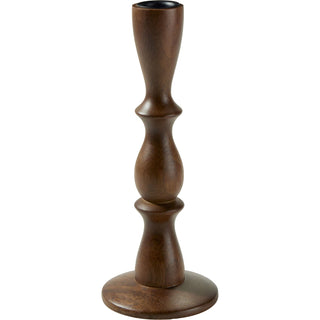 Wooden Candlestick, Mango Wood Dinner Candle Holder, 22 cm, Random Design