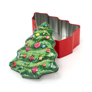 Charming Christmas Storage Tin With Festive Designs for Sweets Treats Surprises - Tree