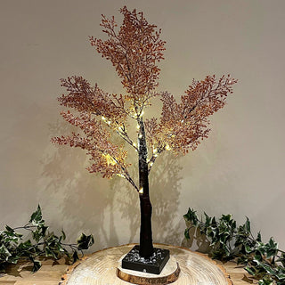 60cm LED Tree Snow Dusted Light Up Tree | LED Lit Tree Battery Operated Silhouette Tree Light | Pre Lit Twig Tree