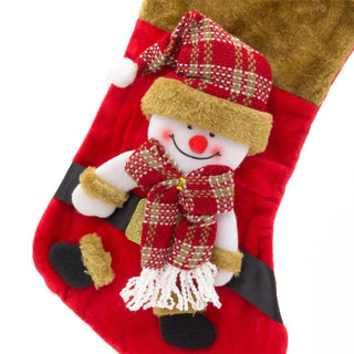 3D Plush Christmas Stocking Xmas Stockings | Festive Adult Christmas Stocking | Kids Christmas Stocking Fireplace Decorations - Snowman