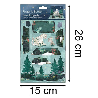 Snow Leopards Pop & Slot 3D Decoration | Build Your Own Winter Landscape Diorama