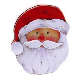 Charming Christmas Storage Tin With Festive Designs for Sweets Treats Surprises - Santa