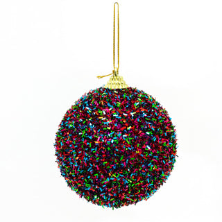 Pack Of 3 Multicoloured Tinsel Christmas Tree Baubles | 3 Piece Christmas Tree Hanging Ornament | Xmas Baubles Christmas Baubles Christmas Decorations