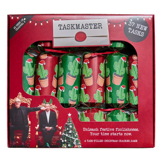 Set of 6 Taskmaster Christmas Crackers, 2026 Festive Party Game with 38 Tasks