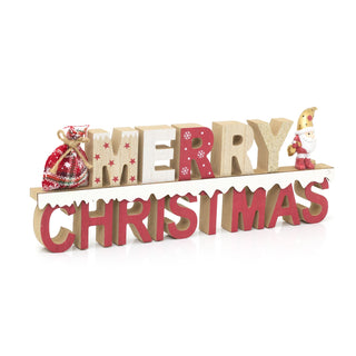 Freestanding Wooden Merry Christmas Sign | Merry Christmas Word Block - 32cm