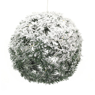 LED Artificial Christmas Tree Light Up Xmas Ball | Round Snow Topped Light Up Ball | LED Christmas Decorations