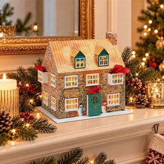 Fill Your Own 3D Cottage Christmas Advent Calendar, Reusable 24 Drawer Design