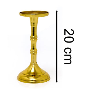 Gold Metal Dinner Candlestick | Pillar Candle Holder Aluminium Candlestick 20cm