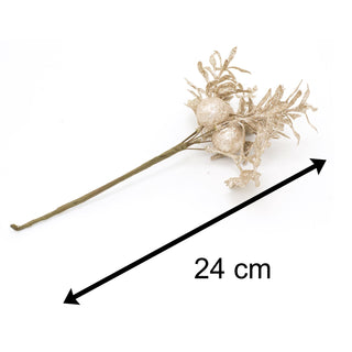 27cm Chic Glitter Christmas Spray Pick | Artificial Holly Christmas Decoration | Xmas Floral Spray Flower Pick - Design Varies One Supplied