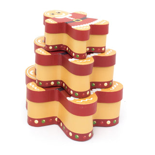 Set Of 3 Gingerbread Man Gift Boxes | Christmas Wrapping Boxes | Xmas Present Boxes With Lids