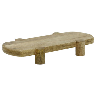 Mango Wood Serving Platter, Natural Raised Cheese Board with Feet 35 x 18 cm