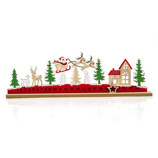 Santa's Sleigh Ride Christmas Advent Calendar | Wooden Christmas Calendar - 45cm