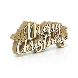 Merry Christmas Wooden Word Block | Festive Freestanding Wooden Letter Sign 22cm