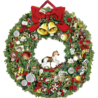 Deluxe Traditional Card Advent Calendar Large - Christmas Wreath