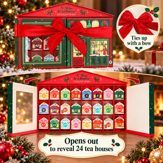 Christmas Tea Advent Calendar with 24 Tea Houses, Storybook Tea Bag Calendar