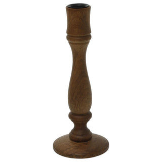 Wooden Candlestick, Mango Wood Dinner Candle Holder, 22 cm, Random Design