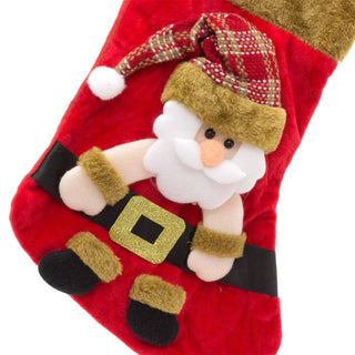 3D Plush Christmas Stocking Xmas Stockings | Festive Adult Christmas Stocking | Kids Christmas Stocking Fireplace Decorations - Santa