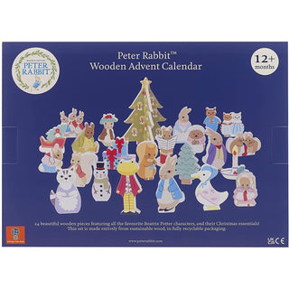 Children's Wooden Peter Rabbit Christmas Advent Calendar | Wood Advent Calendar Advent Calendar For Kids | Peter Rabbit Playset Advent Calendar