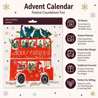 Festive Ride Traditional Picture Christmas Advent Calendar, 24 Door