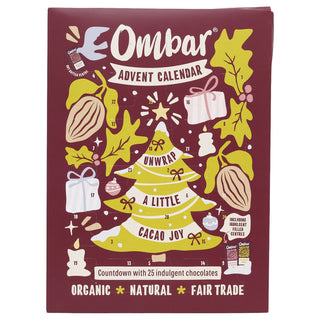 Ombar Vegan Chocolate Christmas Advent Calendar, Organic Filled Chocolates
